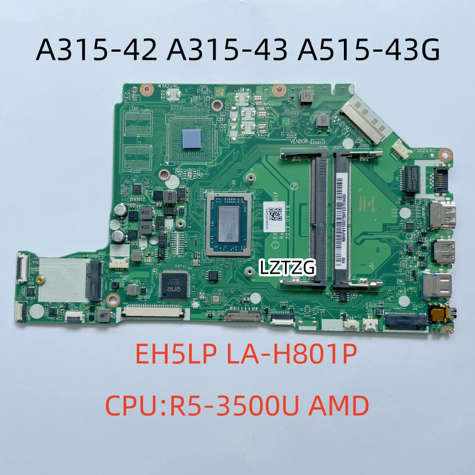 Placa madre LA-H801P para Acer Aspire A315-42/42G A515-43 R5-3500U NB.HF911.001 Foto 1 de 4