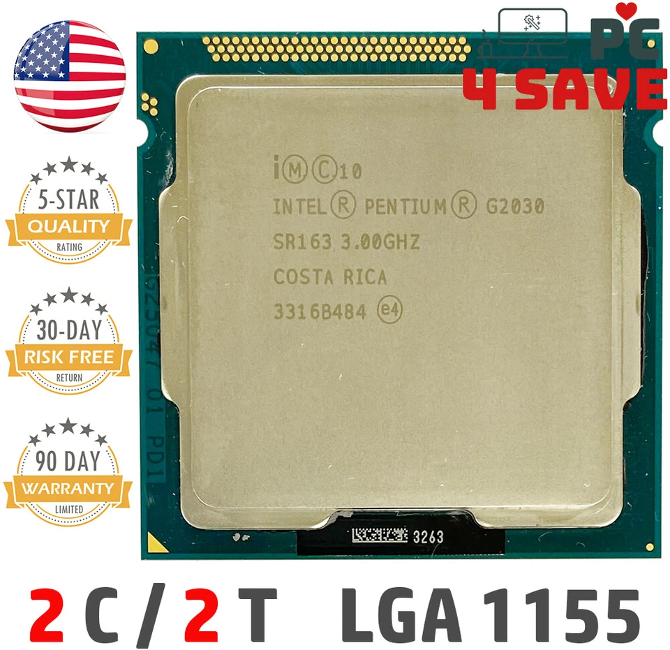 Intel Pentium Dual-Core G2030 SR163 3.00GHz 3MB LGA 1155 Desktop CPU Coin Mining - Image 1 of 1