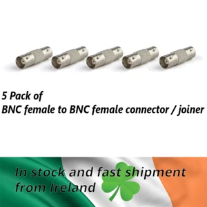 5x BNC female to BNC female connector / joiner / coupler Video Audio CCTV - Imagen 1 de 4