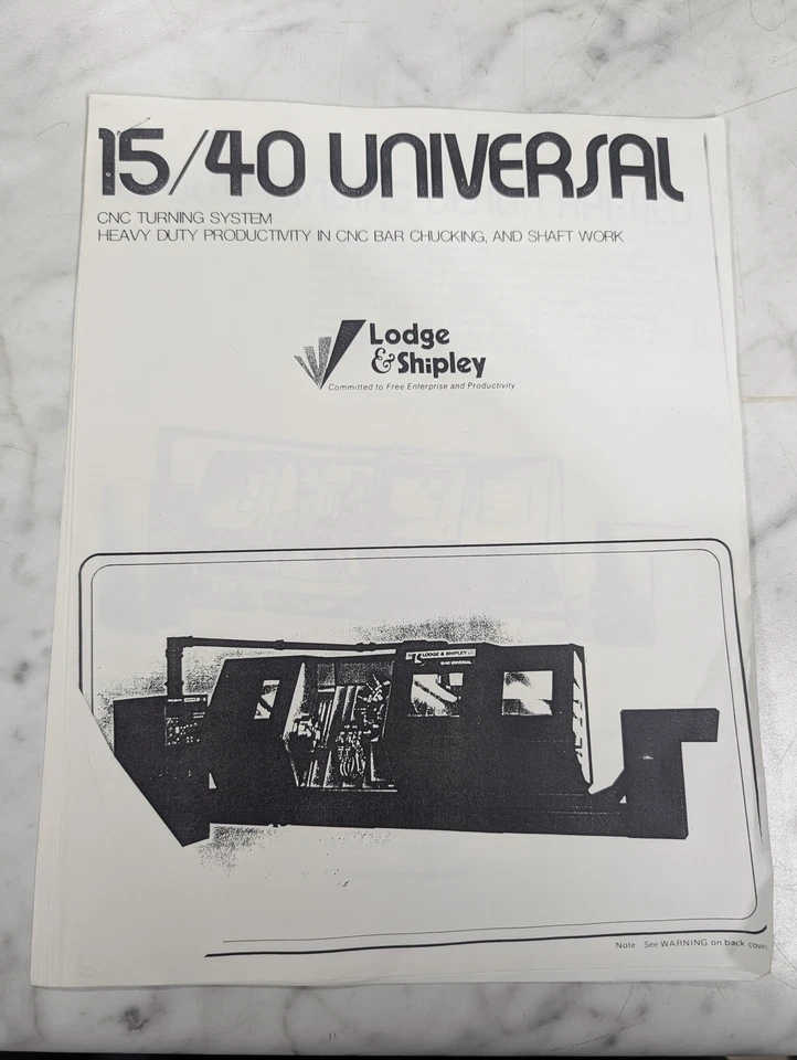 15/40 УНИВЕРСАЛЬНЫЙ CNC ПОВОРОТНАЯ СИСТЕМА LODGE & SHIPLEY ПРОДАЖИ БРОШЮРА CNC - Изображение 1 из 1