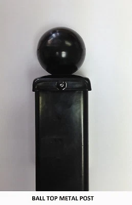 Metal POST Ball Top 50x50x1600mm Concrete-in Blank Galvanised for gate or fence - Image 1 of 2