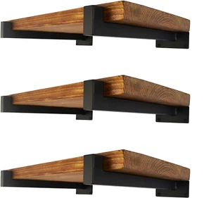 Shelf Bracket 6 Inch Black Shelf Brackets Wall Mounted Industrial Shelving Brack - Picture 1 of 12