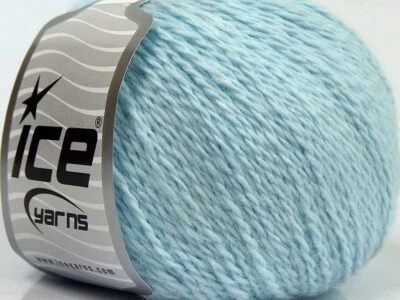 Light Blue Angora Cashmere 68759 Ice Yarns Luxury Blend Sport Weight 50gr 218yds - Image 1 of 4