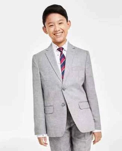Tommy Hilfiger Big Boys' Gray Brushed Herringbone Pocket Jacket - Picture 1 of 2