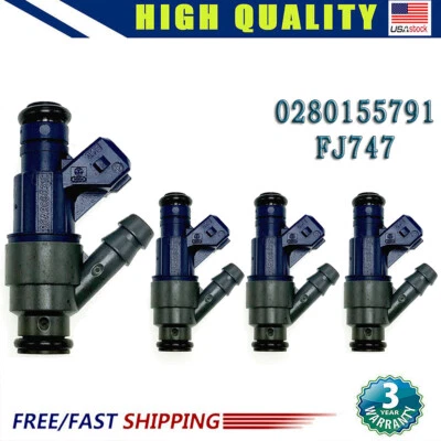 Inyectores de combustible 4 piezas para Volkswagen Jetta GL Golf Beetle 1998 1999 2000 2,0 L l4 Foto 1 de 4