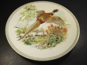 VINTAGE Z&S CO. BAVARIA COLORFUL FLYING ROOSTER PHEASANT DECORATED 9.75" PLATE - Picture 1 of 5