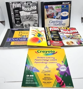 Broderbund Print Shop Deluxe Ensemble Polaroid Photomax MS Greeting Workshop LOT - Picture 1 of 7
