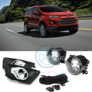 Chrome Bumper Bezels Fog Lights Harness Switch Set For Ford Ecosport 2013-2016 - Picture 1 of 10