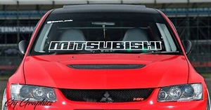 Autocollant pare-brise voiture bannière fenêtre graphique JDM KANJI adapté/pour Mitsubishi - Photo 1/5