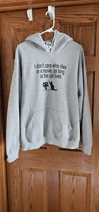 Gildan Cat Movie Lover grau Damen Hoodie Sweatshirt Pullover 2XL  - Bild 1 von 5