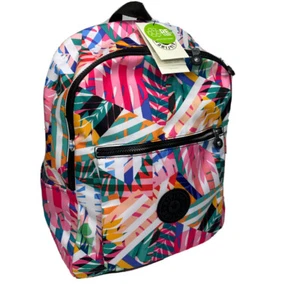 Kipling Chuwy Backpack Bookbag Tropical Patchwork Garden Book Bag Adjustable NWT - Picture 1 of 11