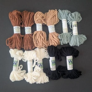 Lof of 11 Skeins Waverly Woolcolors 100% Wool Yarn Bundle 8 Yds/Hank 6 Colors - Picture 1 of 6