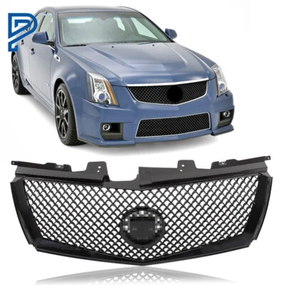 Parachoques delantero rejilla superior malla negro brillante para Cadillac CTS 2008-2013 Foto 1 de 4