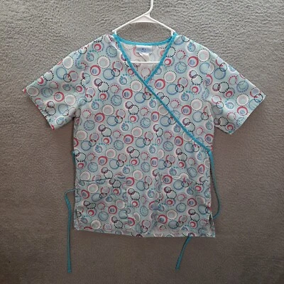 SB Scrubs Scrub Top Womens Small Blue Smock Nurse Medical Dental Veterinarian - Image 1 of 4