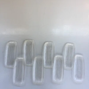 8 Vintage Bark Glass Oval Rectangle Corn Dishes Glacier Texture 9 by 3.5 Candy - Picture 1 of 12