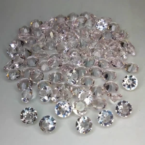 21.91 CTS Peach pink morganite lot 4mm round 97pcs loose gemstones "see video " - Picture 1 of 2