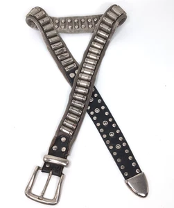 Vintage 90s Bullet Casing Belt Silver Metal Mesh Western Statement 34" - Bild 1 von 7