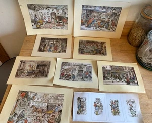 Lot Of (9) 1970’s & 60’s Original Donald Art Holland - Anton Pieck Prints - NR! - Picture 1 of 12