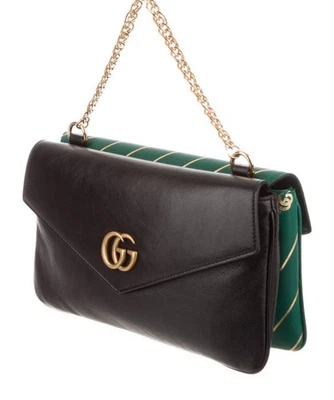 Bolso Cartera GUCCI Thiara Mediano Doble Cuero Liso Blanco/Negro 524822 Foto 1 de 4