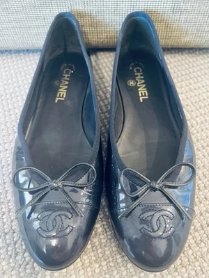 Chanel charol azul ballet planos - talla 40 Foto 1 de 4