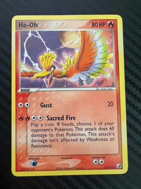 Juego de cartas coleccionables Pokémon Ho-Oh 27/115 raro ex fuerzas invisibles DMG Foto 1 de 2