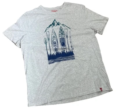 Camiseta Coleman Para Hombre Camping Canoa Navegación Logo Gris Talla XL Foto 1 de 4