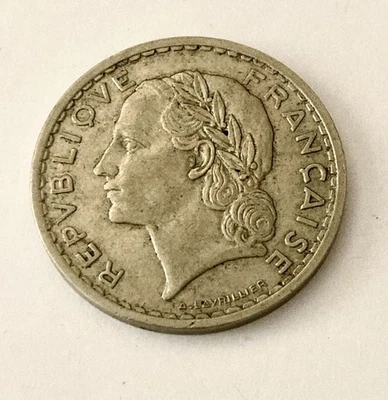 5 FRANCS LAVRILLIER 1935 SEMEUSE NICKEL TTB Pièce RARE IIIe République - Photo 1/2