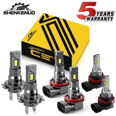 For Hyundai Genesis Sedan 4-Door 2009-2013 2014 LED Headlight + Fog Light Bulbs - Image 1 of 4