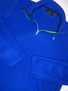Polo Ralph Lauren Performance Sweater Men’s XL Blue Pullover Fleece 1/4 Zip - Picture 1 of 6