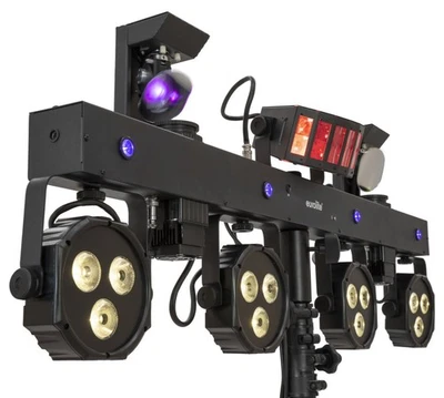 B-WARE Eurolite LED KLS Scan Next FX Lichtset DMX Scanner Derby Spot UV Tasche - Bild 1 von 4