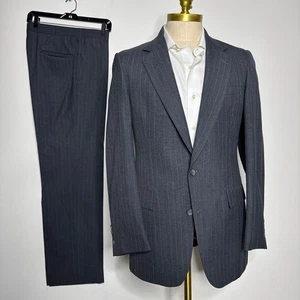 Traje De Colección Hart Schaffner Marx Lana A Rayas Dos Botones 38R 32W - Imagen 1 de 14