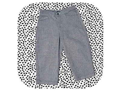Calça jeans feminina vintage Lee cintura alta Houndstooth capri shorts tamanho 4 28” cintura - Imagem 1 de 4