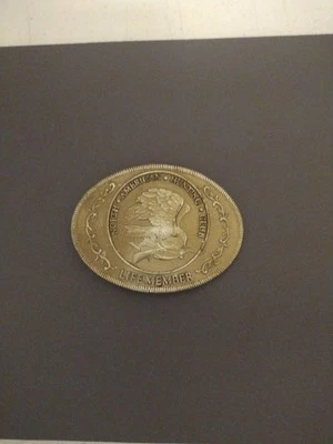 Hebilla de cinturón de latón para miembro de la vida del club de caza norteamericano. Es 4" X 3".  D Foto 1 de 4