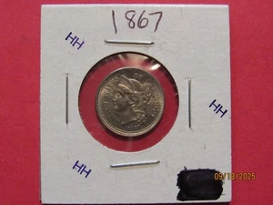 1867 "3 CENT NICKEL" - Picture 1 of 4