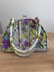 Vera Bradley Eloise Kiss Lock Handbag – Watercolors Floral Quilted Cotton Purse - Picture 1 of 10
