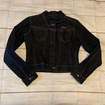 FUBU The Collection Womens Size Large Dark Blue Denim Jeans Jacket - Image 1 of 4