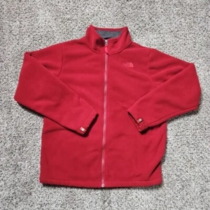 The North Face Fleece Jacket Boys Extra Large Red Zip Lined Sherpa Outdoor Youth - Picture 1 of 5