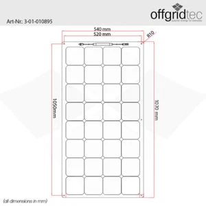 Solarpanel 120Wp Modul  flexible begehbare PV-Solarzelle ETFE SPR-F-100 marine - Bild 1 von 2