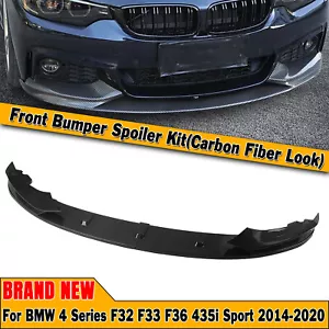 Alerón labial delantero fibra de carbono para 2014-2020 18 BMW F32 F33 F36 Serie 4 M Sport - Imagen 1 de 12