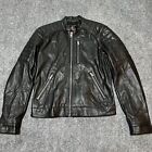 H&M Jacket Womens Small Faux Leather Full Zip Pockets Polyester Lined Coat
