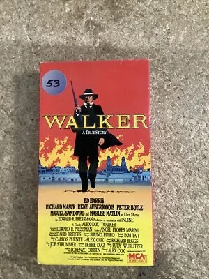 vhs Alex Cox's WALKER A True Story 1987 ED HARRIS RARE HTF MCA Home Video - Image 1 of 4