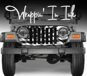 Grill Wrap Subdued American Flag Vinyl Graphics fits Jeep Wrangler 1997-2006 wvg - Picture 1 of 4