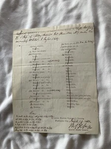 595 Pre Civil War 1st Artillery Ft Hamilton New York Equipment 1850 Invoice LIST - Picture 1 of 19