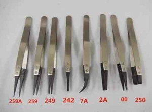 Pinza antiestática de acero inoxidable de 1 pieza con punta de plástico reemplazable - Imagen 1 de 10