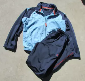 Wilson Dark Blue Orange Track Suit Full Zip Jacket Elastic Waist Pants Size L Jr - Picture 1 of 11
