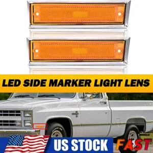 Front Side Marker Light Lens Set for 81-91 Chevrolet C10 C20 C30 GMC C1500 Chevy - Picture 1 of 10