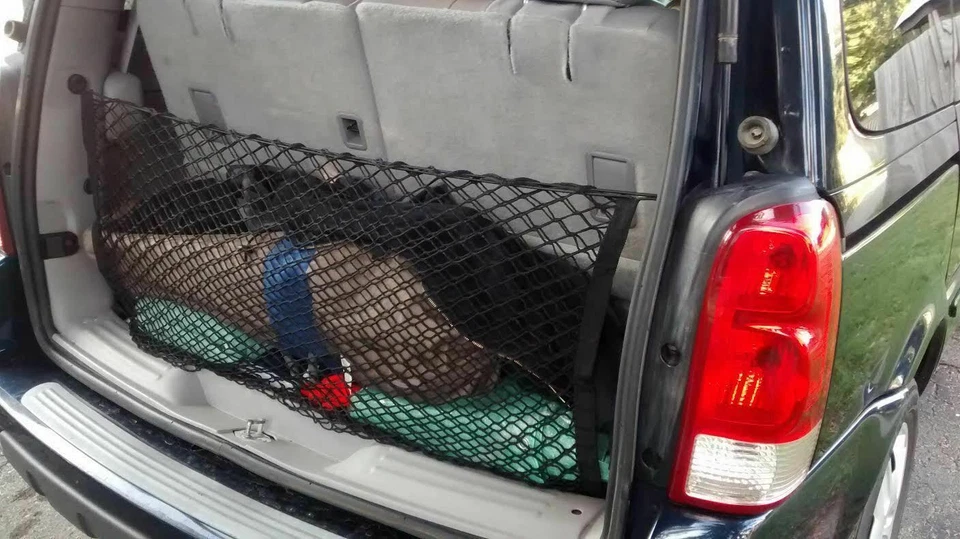 Red de carga organizadora de malla estilo sobre maletero trasero para relé Saturno 2005-2007   Foto 1 de 4