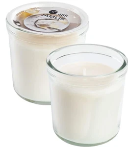 JÄMLIK Ikea 2er Set Duftkerzen im Glas, Vanille,warme Milch &Kokos - 40 Stunden - Bild 1 von 2