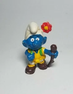 Zaino escursionista vintage Puffi ALPINISTA figure fiori 1978 Peyo Schleich - Foto 1 di 3