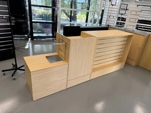 Express Checkout Counter with 1200L Slatwall Counter - Picture 1 of 7